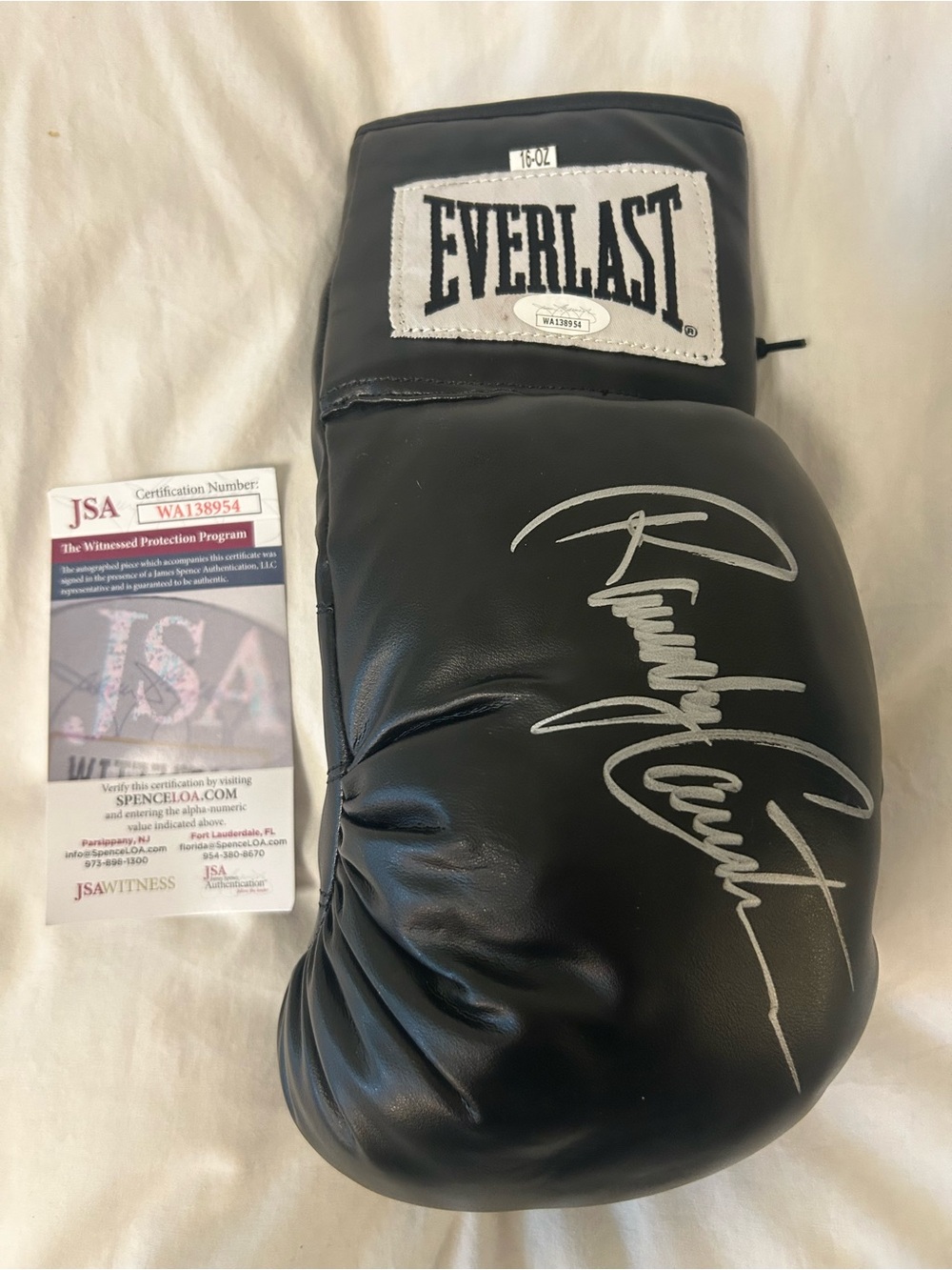 Randy Couture Signed 16 Oz. Signed  JSA COA Glove